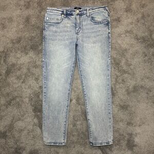 True Religion Rocco Relaxed Skinny Jeans Mens 31 (fits 34x29) Stretch Blue Denim